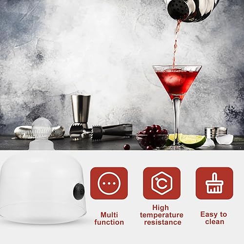 Miniatura 3 de Cabilock Cubierta de cúpula para fumar, infusor de humo, campana de campana de cristal, cúpula de cocina, cubierta de alimentos para infusor de