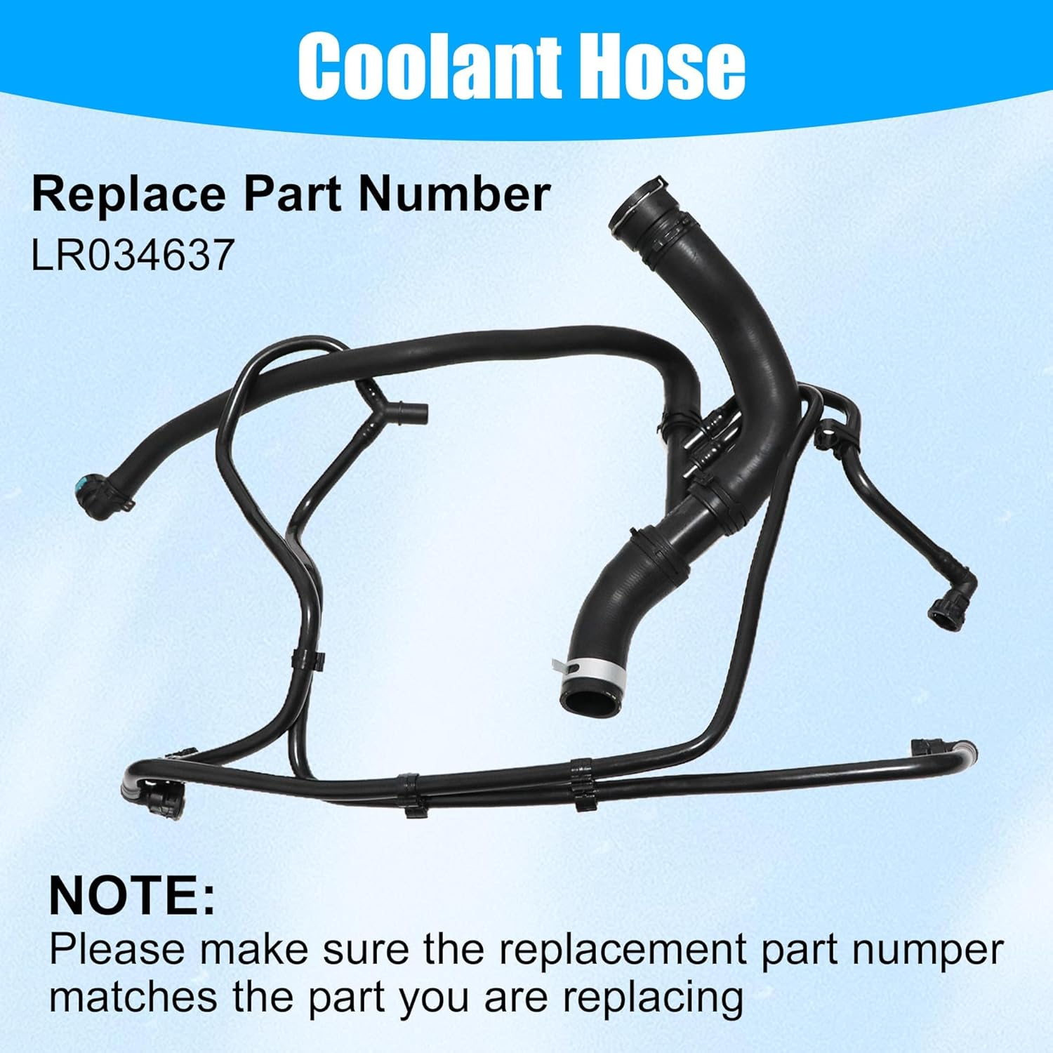 GXARTS Upper Supercharger Coolant Hose LR034637 Compatible with Land Rover Range Rover Sport 2014 2015 2016 2017 2018 2019 2020 2021 2022