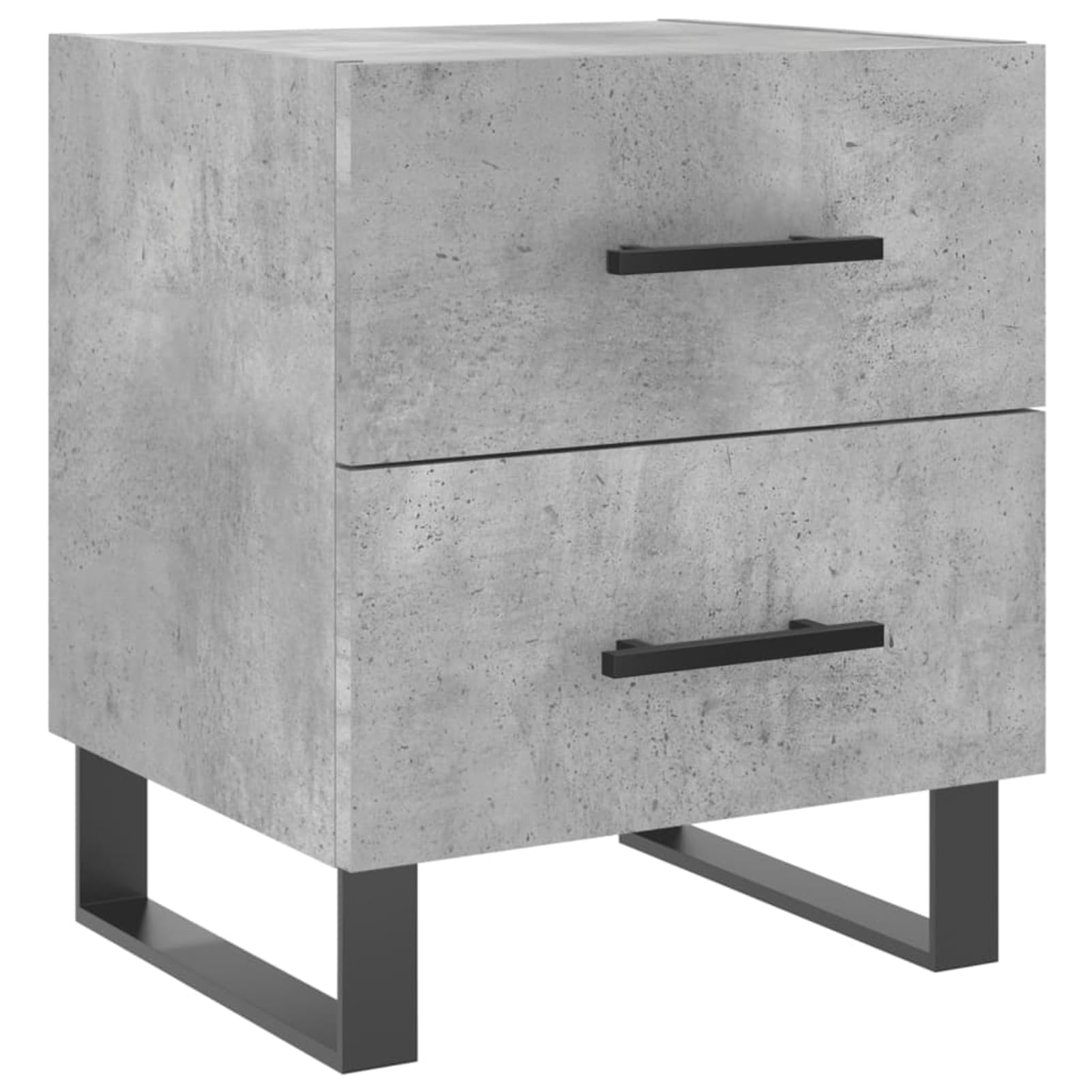 Homgoday Comodino Grigio Cemento 40x35x47,5 cm in Legno Multistrato