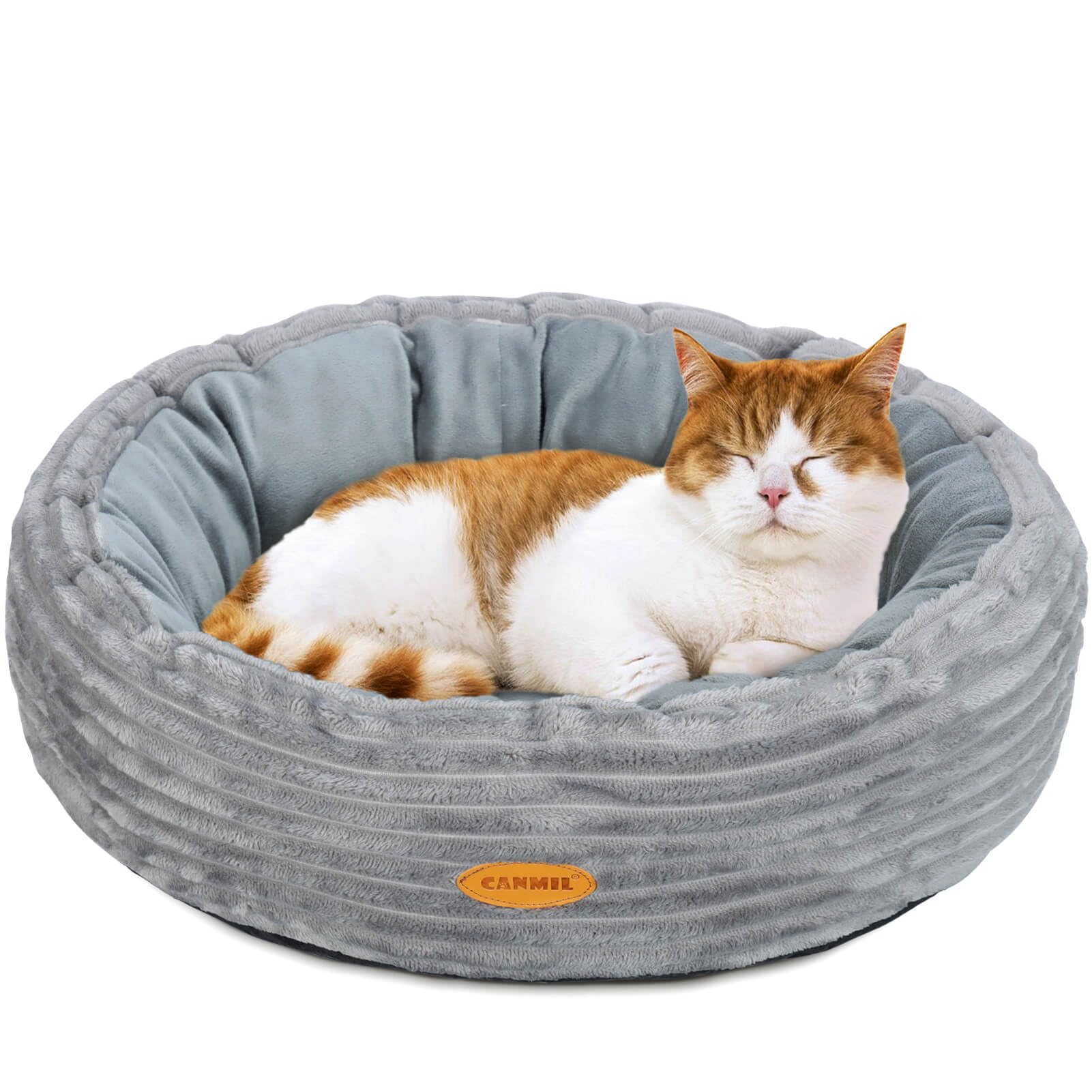 Cat Bed, Cat Bed for Indoor Cats, 20’’ Donut Cat Bed for Cats and Small Dogs, Washable Round Pet Bed, Indoor Use