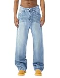 Baggy Jeans Men Wide Leg,Y2k Hip Hop Skater Denim Cargo Pants Casual Loose Fit,Relaxed Long Trousers
