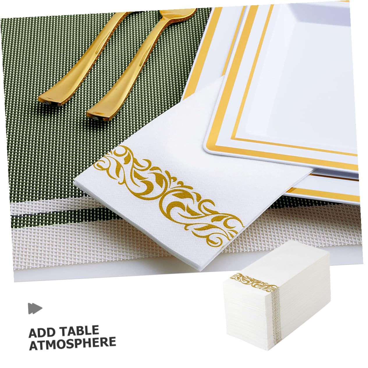 UKCOCO 100piezas Servilletas de Papel para Invitados Unidades y Doradas con Motivos Decorativos Dorados para Despedida de Soltera Boda Fiesta de Cumpleaños