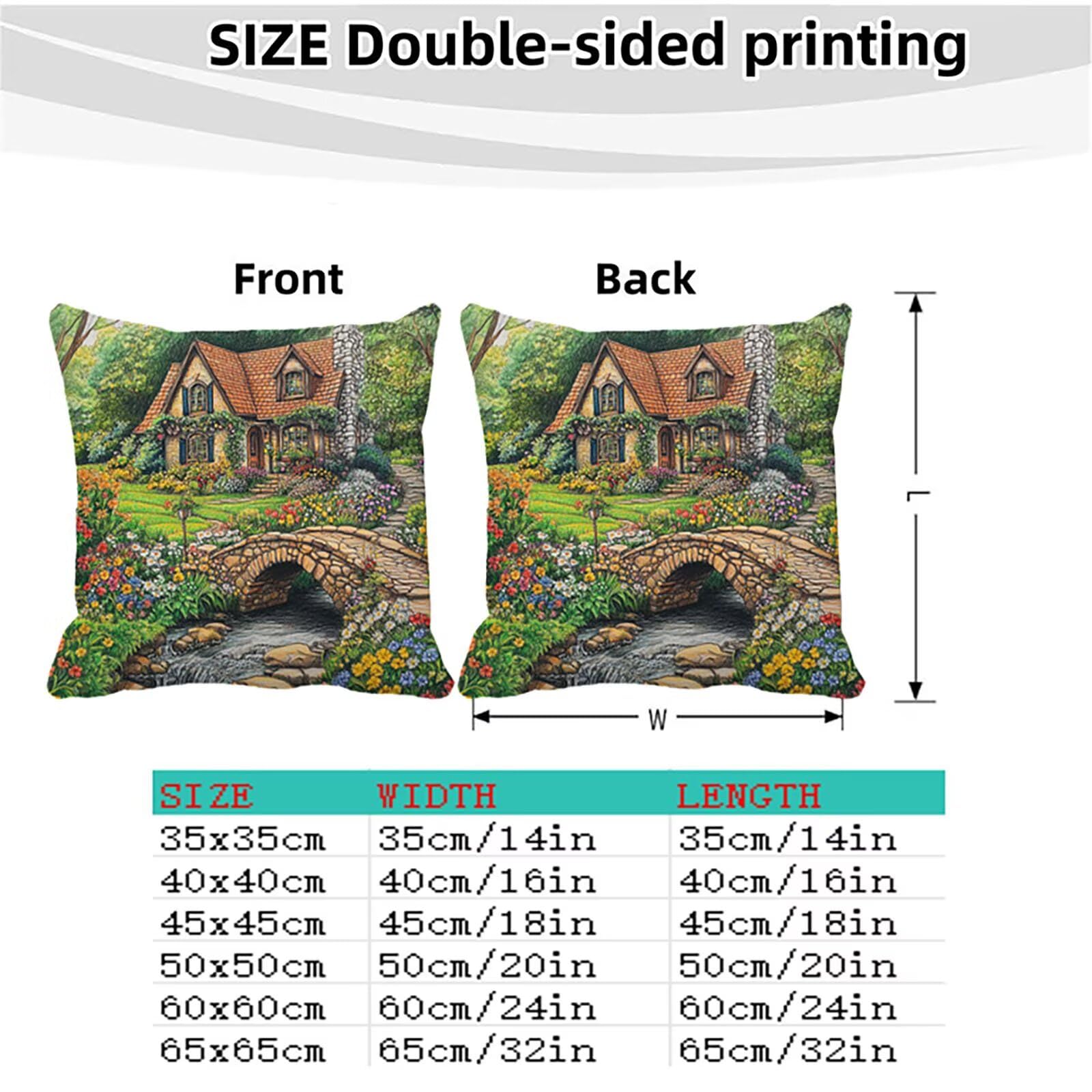 Poszewka na poduszkę 60 x 60 cm wodoodporna poszewka na poduszkę zestaw 4 sztuk, na sofę poszewka na poduszkę kabinowa nadruk dwustronny roślina do dekoracji wnętrz na sofę do dekoracji domu prezent