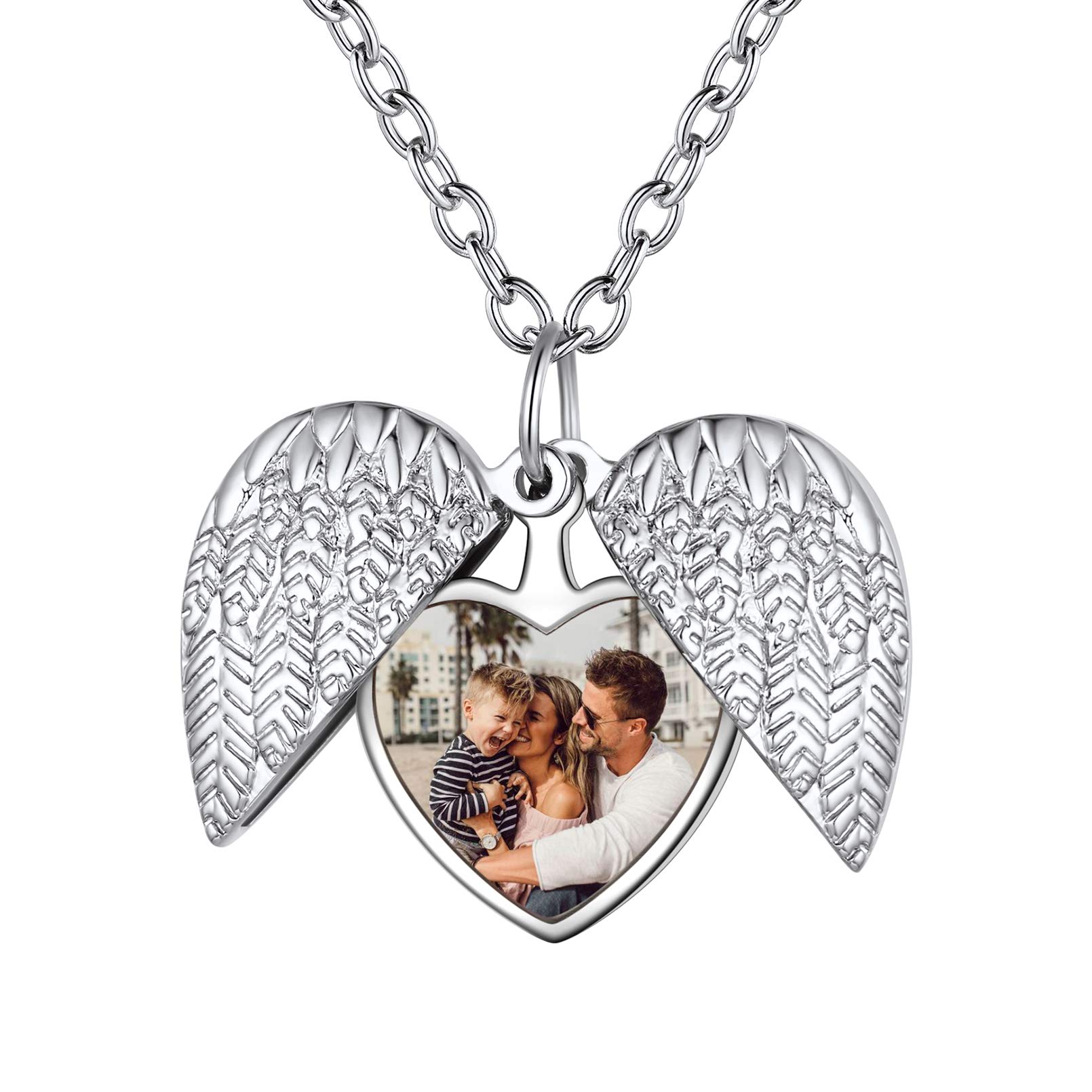 Collana Medaglione Personalizzata Con Foto E Testo Inciso - Rame Con Zirconi - Regalo Compleanno Fai Da Te - 2