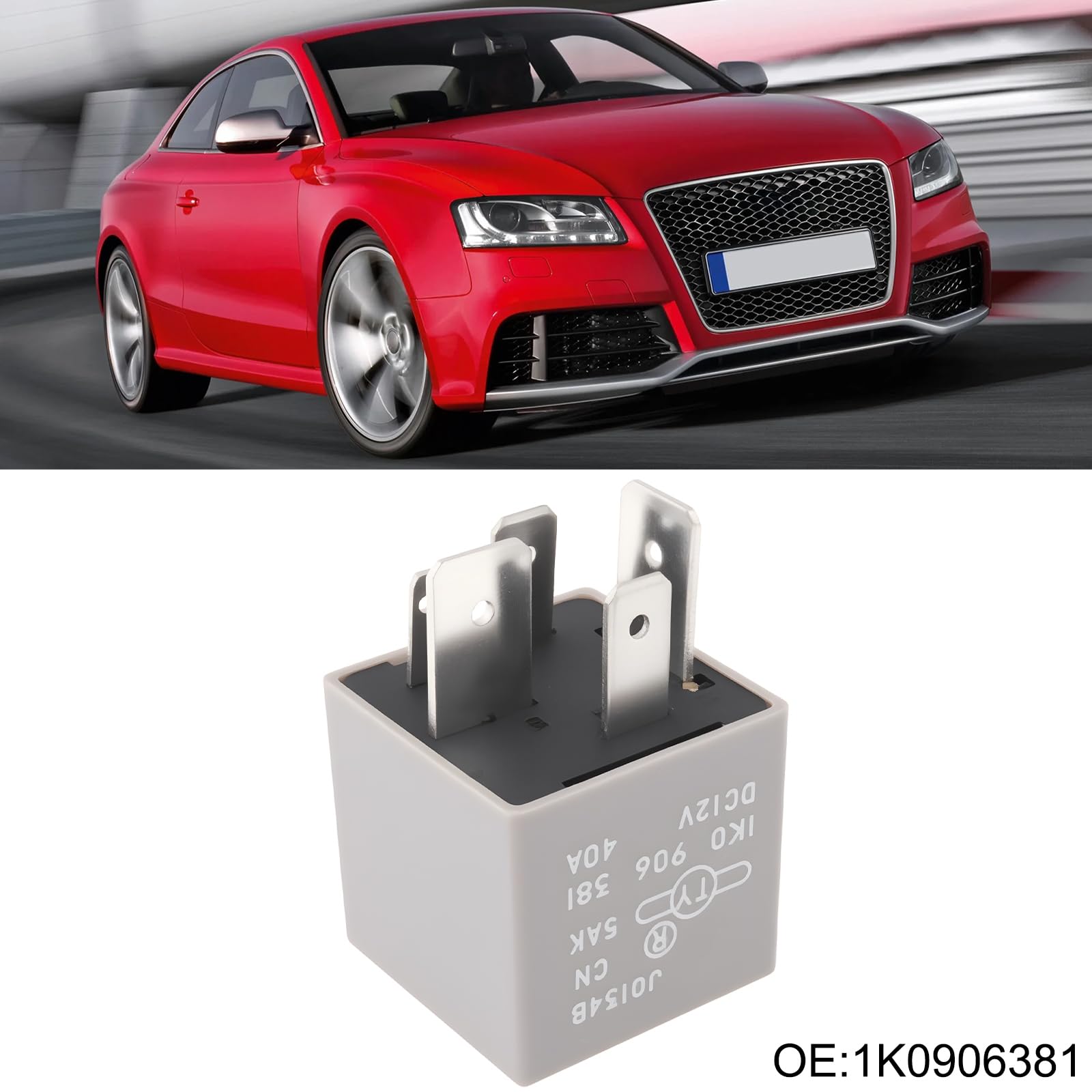 ECSiNG Przekaźnik 458 5-pinowy 12V 1K0906381 kompatybilny z Audi Kompatybilny z Golf Jetta MK5 MK6