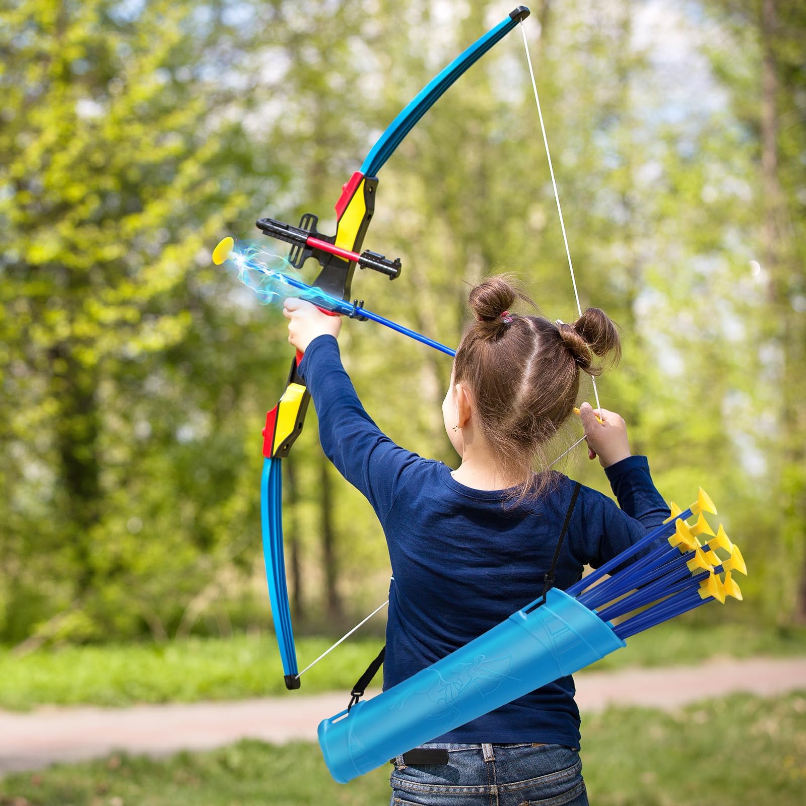 Remplacement Ventouse Flèches, 20 Flèches Plastique Ventouse Jouet avec Carquois, Accessoires de Tir à Larc, 42 cm, Enfants Tir À l'arc Ensemble Flèches pour Garçons et Filles