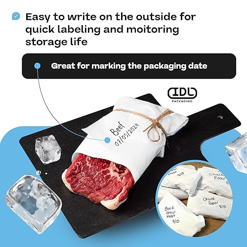 Miniatura 6 de IDL Packaging Rollo de papel congelador de 18 pulgadas x 1100 pies para carne y pescado, envoltura de plástico para congelador para máxima