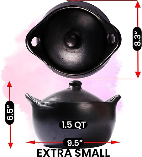 Miniatura 5 de Ancient Cookware Maceta de arcilla Stew Chamba extra pequeña 15 cuartos de galón