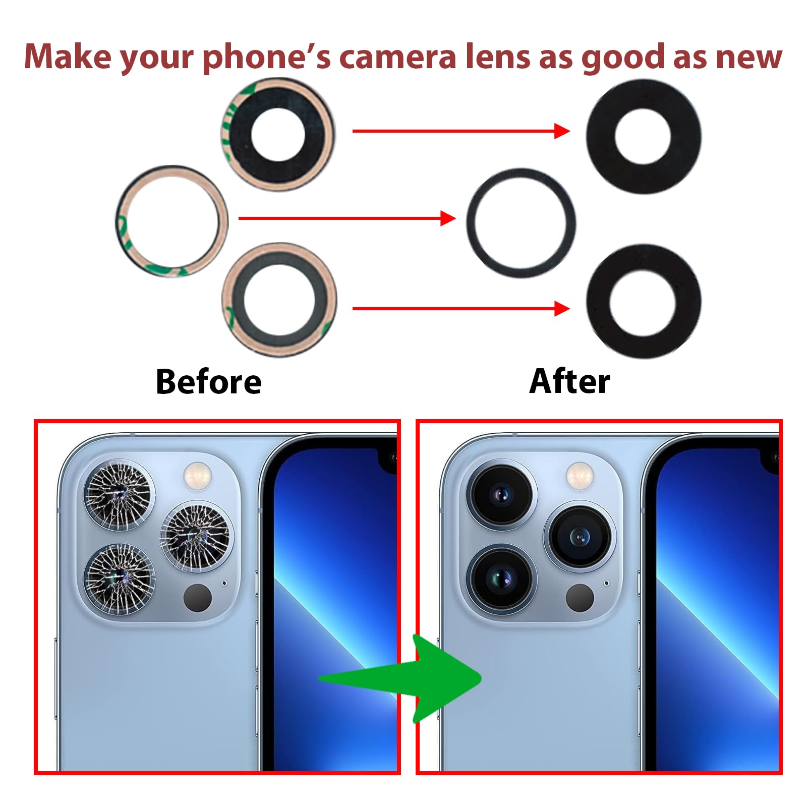 Amazon.co.jp: iPhone 13 Pro Max用カメラレンズ3点、13 Pro Maxバック