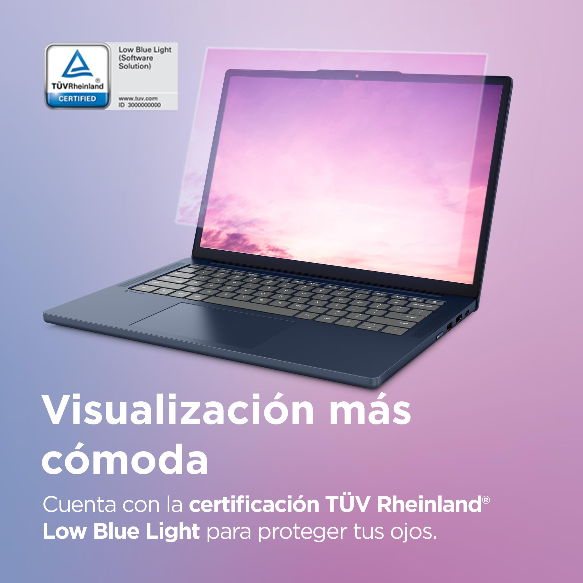 Lenovo Chromebook Gen 11 - Ordenador Portátil 14" WUXGA (MediaTek Kompanio 540, 8 GB RAM, 128 GB UFS 2.2, ChromeOS) QWERTY Español, Azul + 3 Meses Google AI Pro con Gemini Pro y 5TB