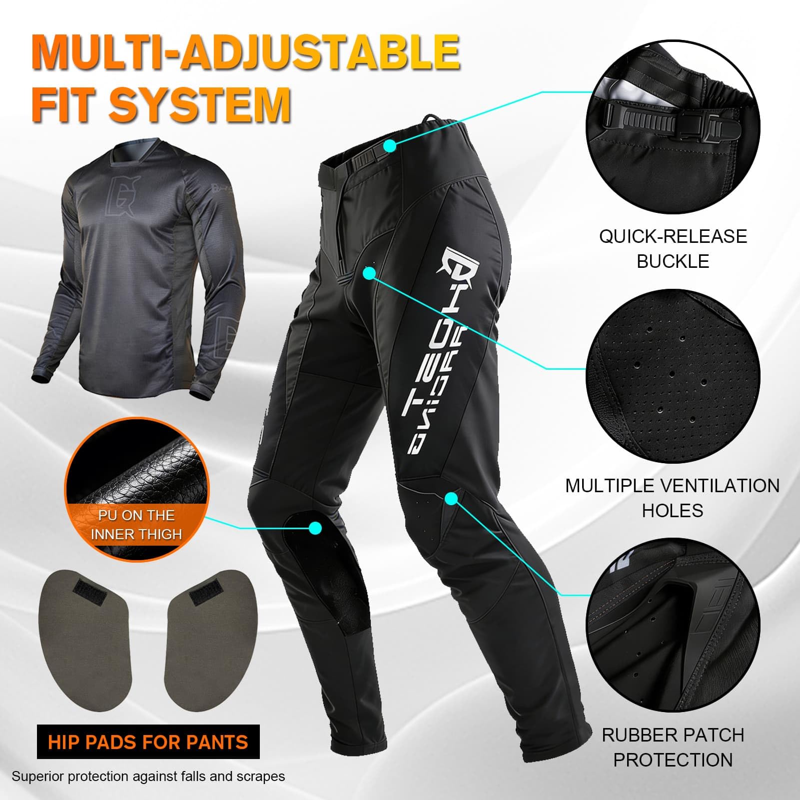 Uomo Completo Maglia e Pantaloni da Motocross Set di Ingranaggi MX Dirt Bike Offroad Equitazione Razza Adulto BMX ATV MX Enduro