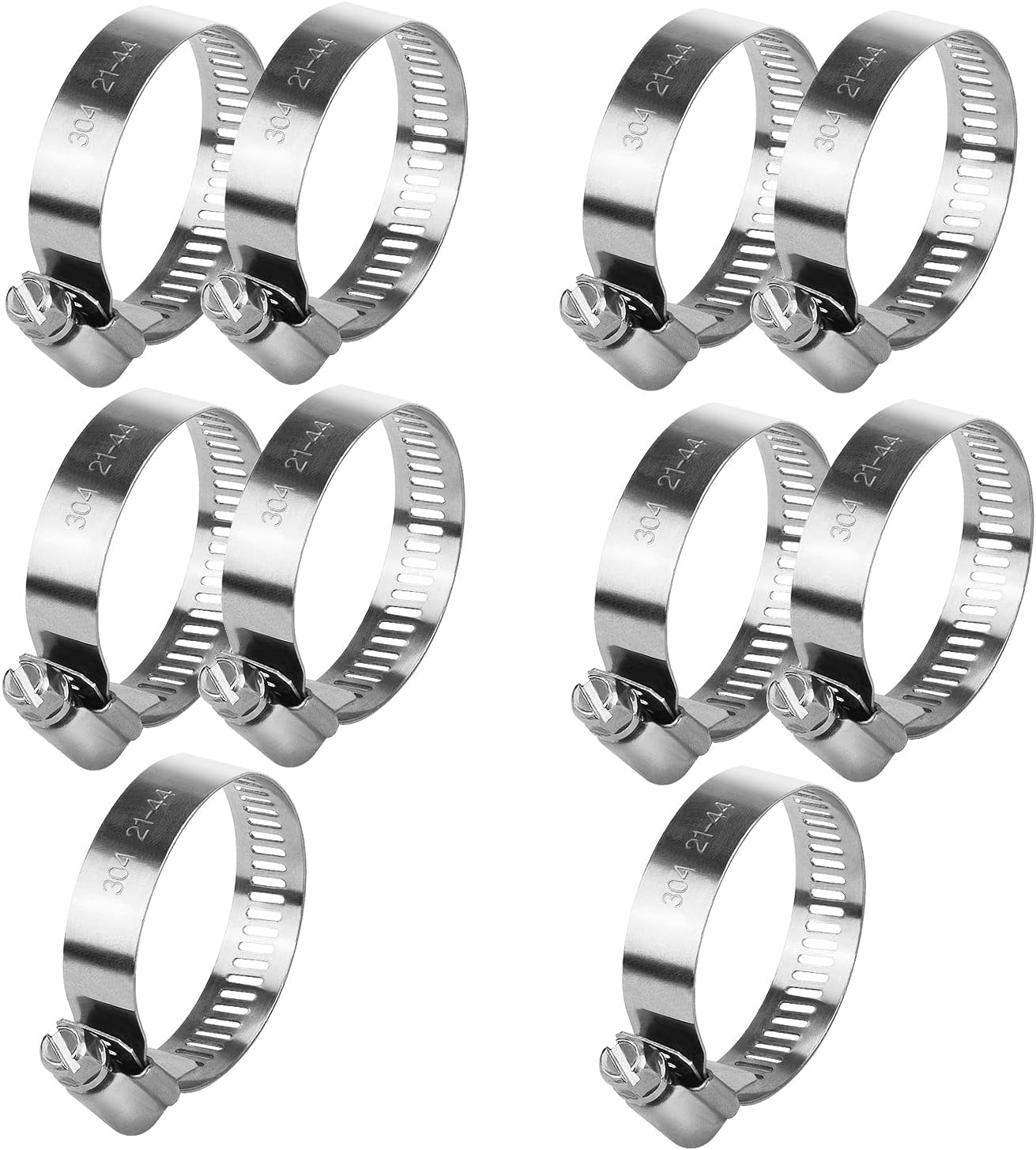 – Drado 10 Pack Hose Clips Set Adjustable Jubilee Hose Clips 21-44mm Stainless Steel Pipe Clamps