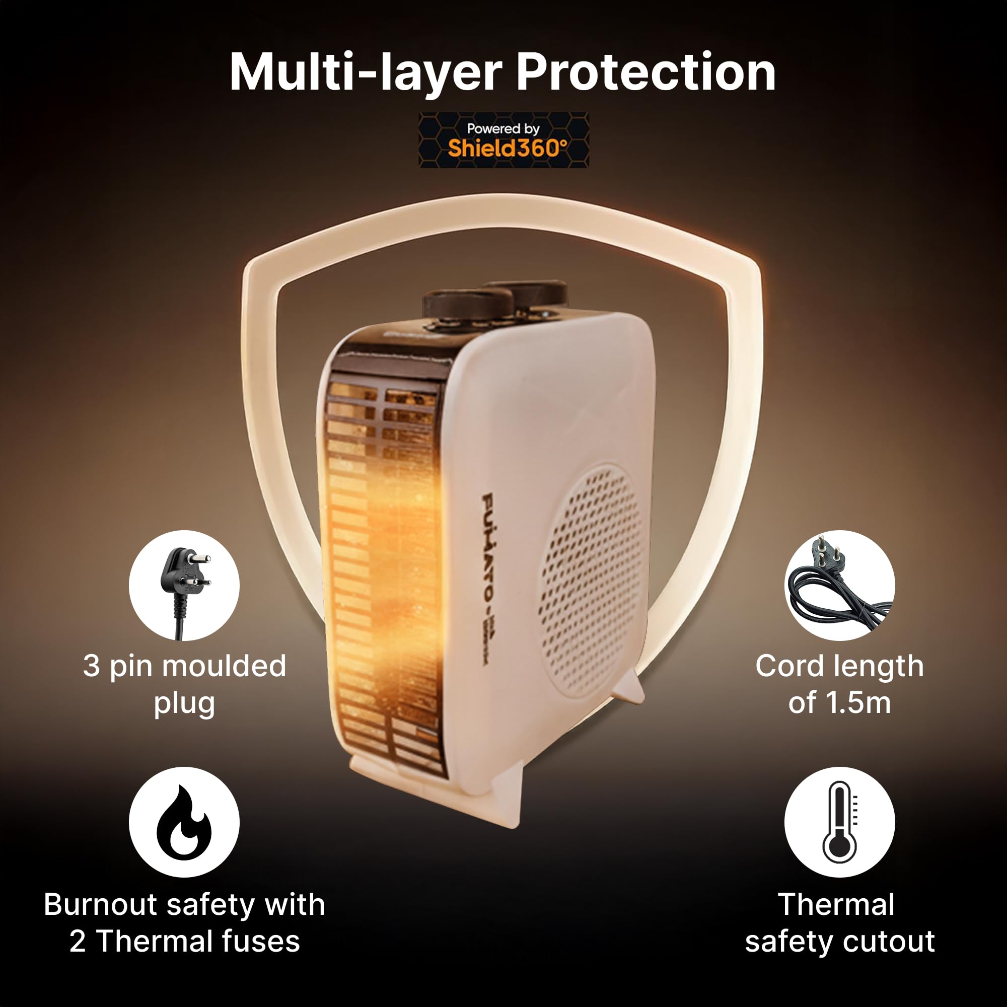 Better Home Fumato 2000W Room Heater - Portable & Safe -5 Better Home Fumato 2000W Room Heater - Portable & Safe -5