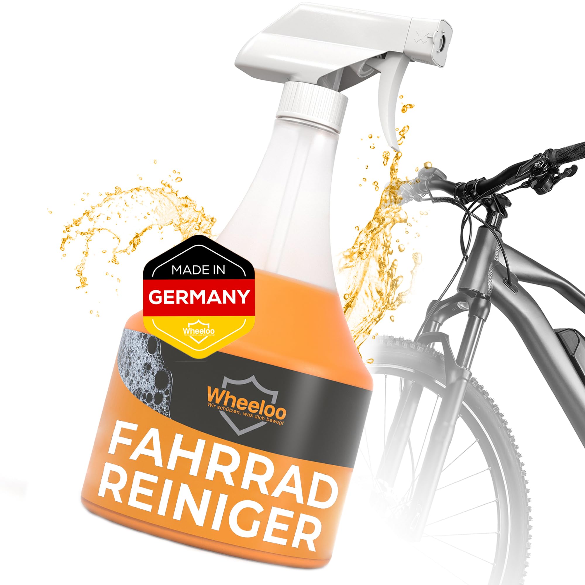 fahrradrahmen pflegemittel WHEELOO 1L Fahrradreiniger Ebike für alle Oberflächen & Kette I Made in Germany I Premium Reiniger für Fahrrad I biologisch abbaubar I Fahrradpflege Sprühflasche Sport & Freizeit Category:E Bike_Miranda Crius ISIS Crankarm 170 mm ABUS 1505/55 Kids pink Kopfumfang:L (57 - 61 cm)