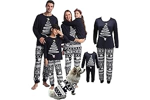 Family Christmas Pajama Matching Set With Dog