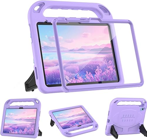 Miniatura 9 de BMOUO Funda para niños para iPad de 10.9 pulgadas 2022  con protector de pantalla integrado, a prueba de golpes, peso ligero, soporte de mango