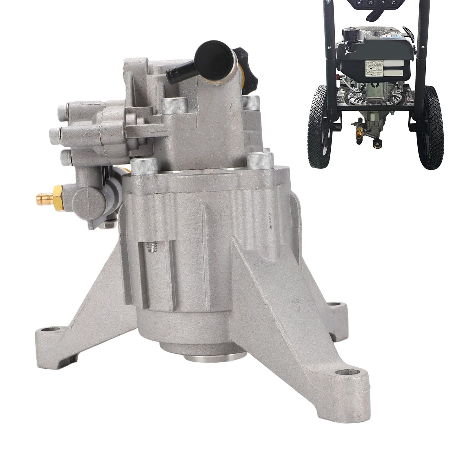 Pompa Idropulitrice Verticale con Albero da 7/8 Pollici, Pompa Sostitutiva da 3400 PSI 2,5 GPM per Idropulitrice a Gas con Valvola di Scarico Termico con Uscita di Ingresso