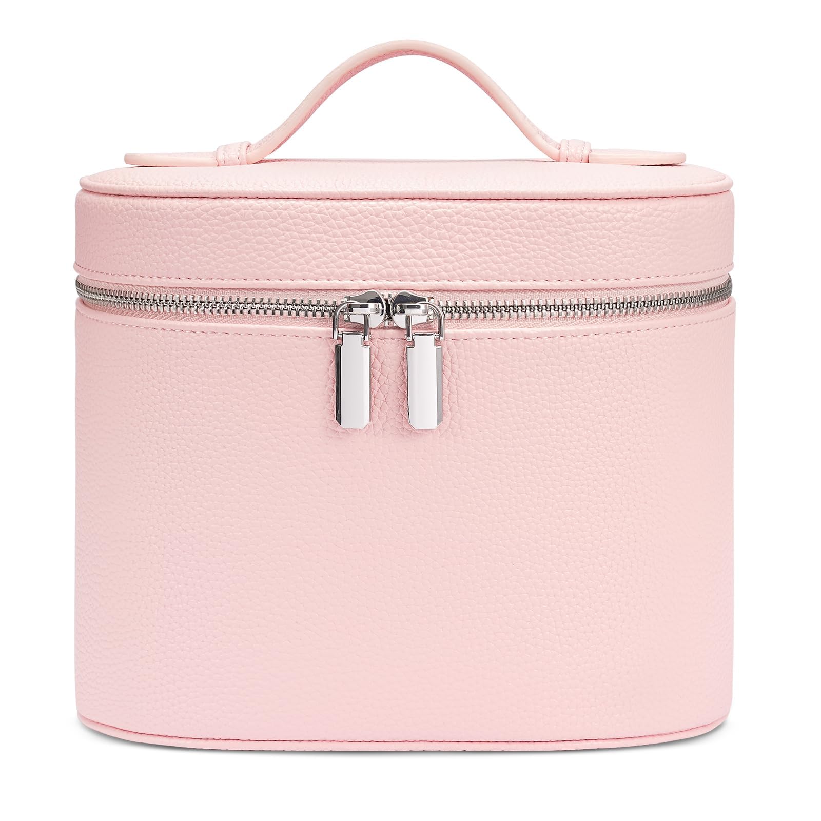 Kosmetiktasche Damen, Make Up Tasche für Frauen, Reise Leder Kosmetikkoffer Schminktasche Hartschale, Travel Makeup Bag Cosmetic Case mit Fächern und Griff