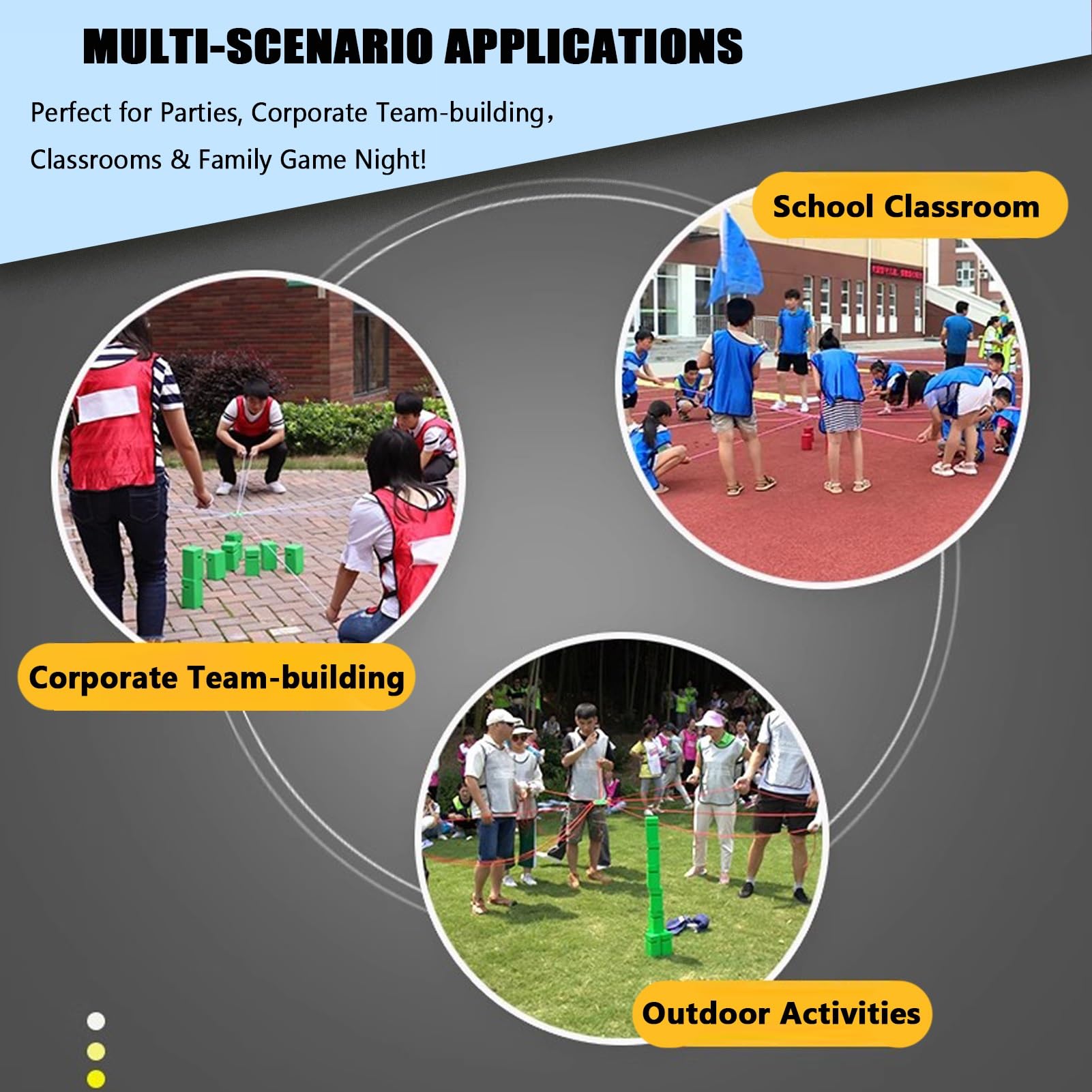 Teamwork-Spiele Team-Bausteinturmspiel for Outdoor-Aktivitäten, Gruppen-Zusammenarbeitsspiel Zur Verbesserung Der Teamzusammenarbeit Und -fähigkeiten(5PCS)