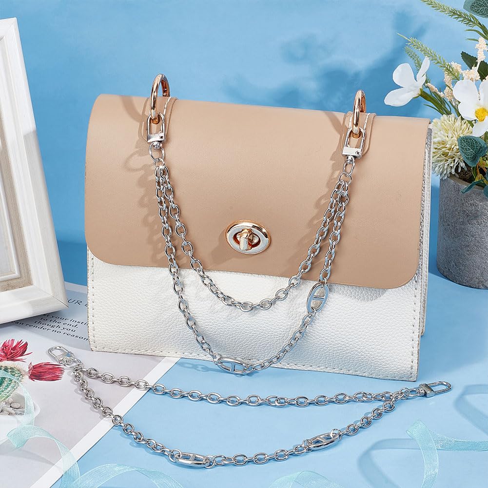 UNICRAFTALE Set 2 Prolunghe Per Borsa A Catena Con Cristalli Di Vetro - Rombo Trasparente, Lunghezza 17.8cm, Fermagli Girevoli, Accessori Fai-da-te - 5