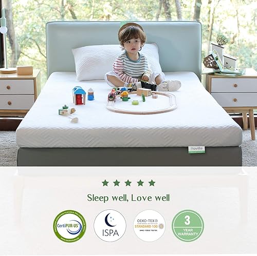 Miniatura 6 de Novilla - Cubrecolchón de espuma viscoelástica de gel, de 2 pulgadas, para refrescar el sueño y aliviar la presión, cubrecolchón suave para cama