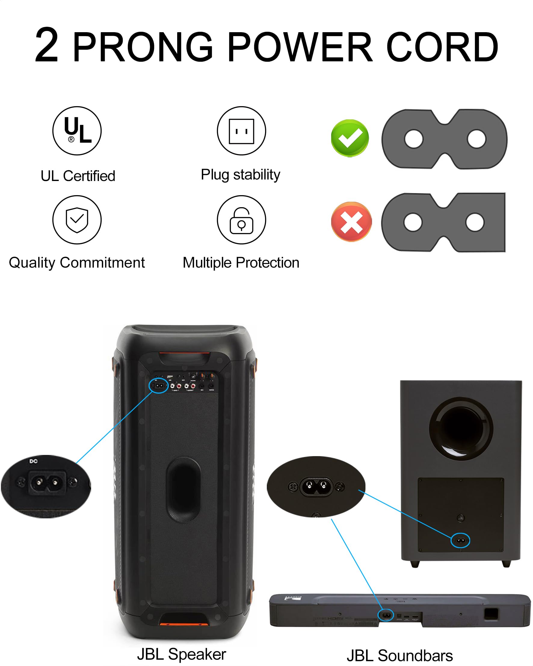 Bluetooth Speaker Charger Jbl Partybox 100 Charging Cable Ac Power