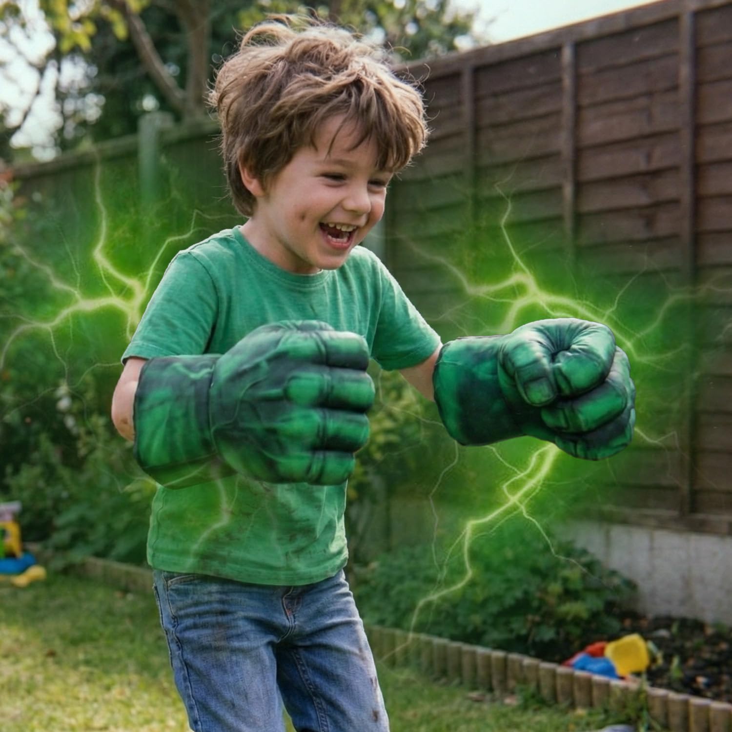 Paire de Gants de Boxe Géants Hulk | Super-Héros | Jouet Enfants | Poing en Mousse avec Attaches | Cadeau Insolite | Cosplay | Jeux | Halloween | Déguisement | Costume | 100% Fun | OriginalCup®