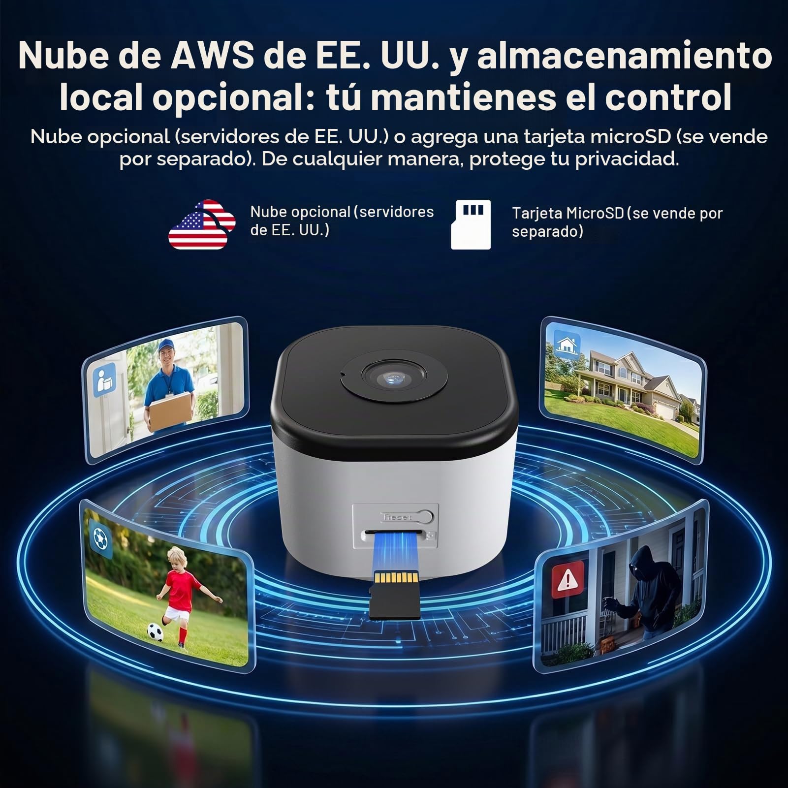 Codnida 3MP Cámara de Seguridad para Ventanas de para el Hogar, 2K Cámara Interiores con Adhesivo, Detección de Movimiento, Visión Nocturna a Color, Audio Bidireccional, Antirreflejos, 2.4/5GHz WiFi