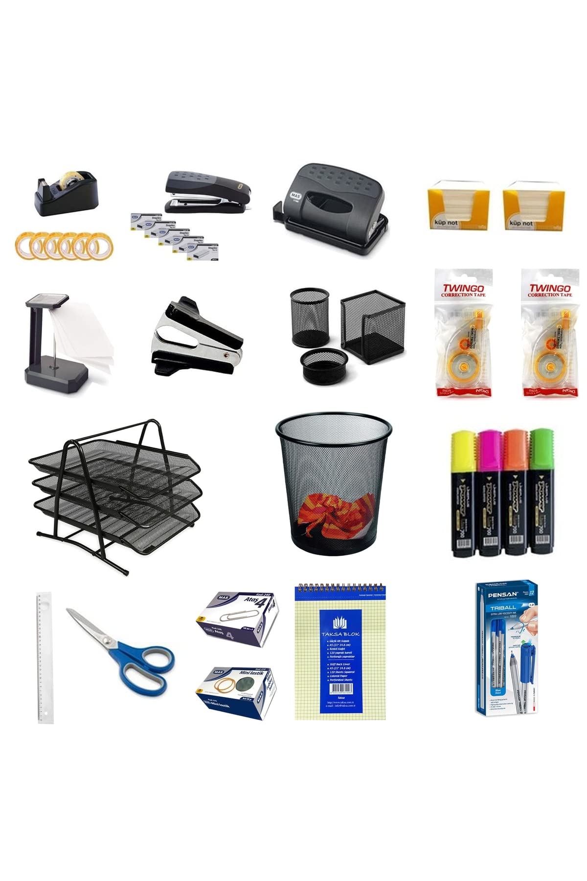 Mas Zımba & Delgeç Kırtasiye Ofis Seti 004-8698946584984
