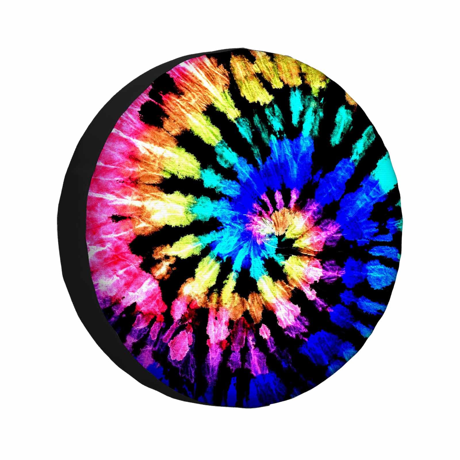 Tie Dye Rainbow Spare Tire Cover - 15 Inch Dust Proof Wheel Cover For RV, Trailer, SUV