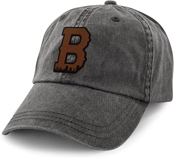 Boston B Skyline Leather Patch Washed Dad Hat