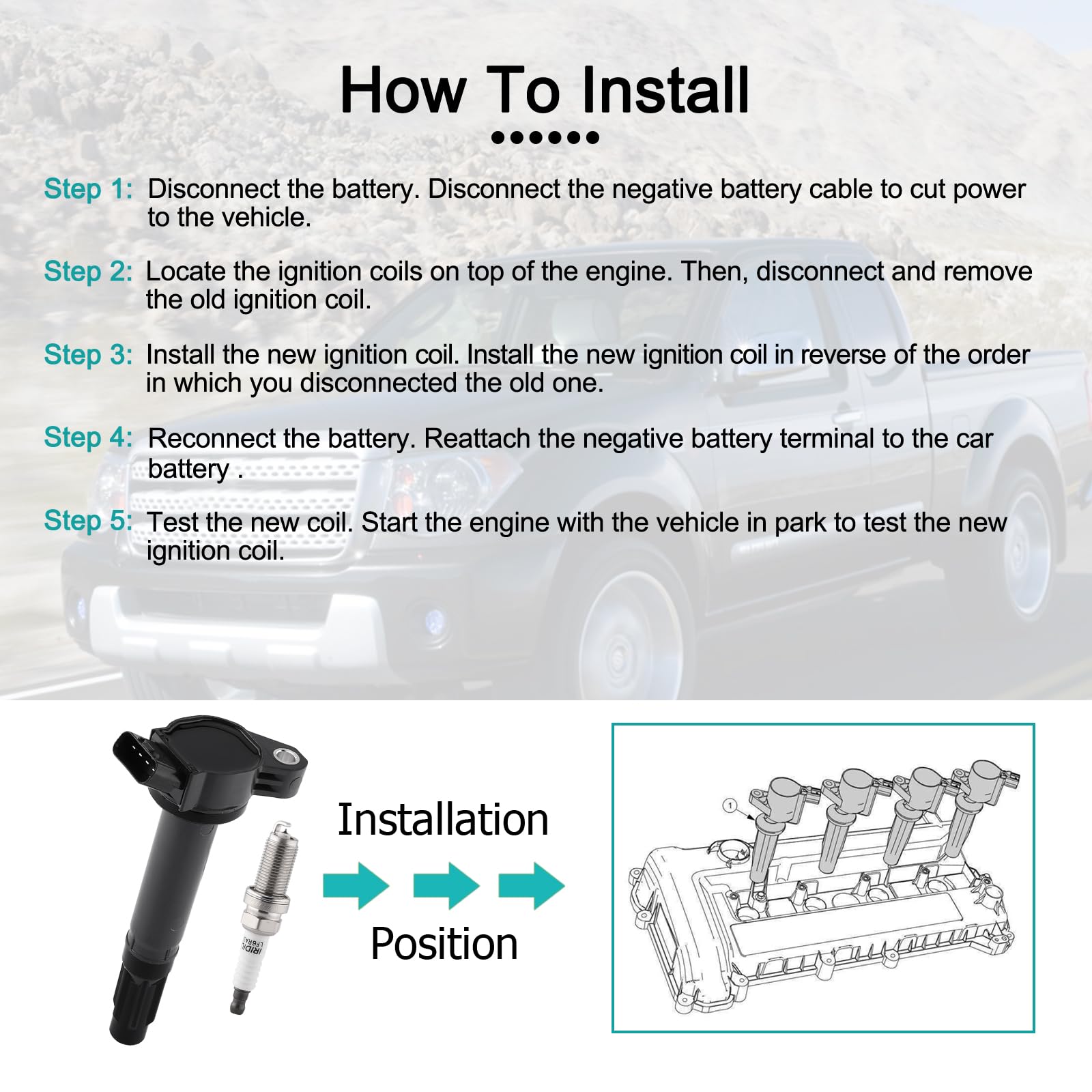 Ignition Wires For Toyota Avalon Complete 6-Piece Ignition Coil &amp; Spark ...