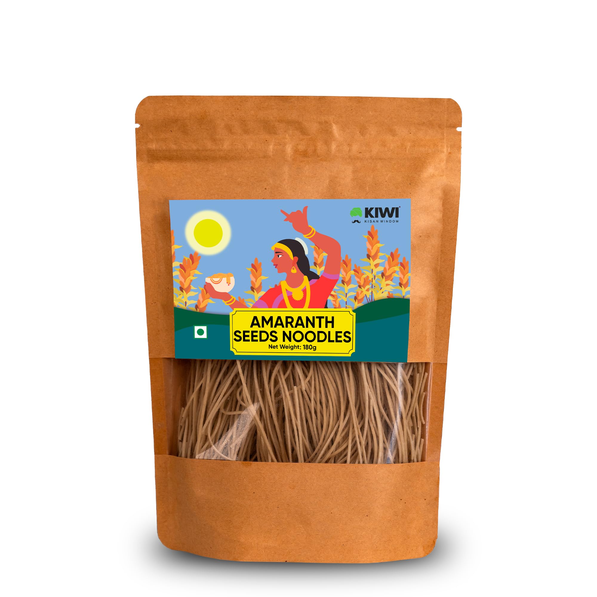 KIWI Kisan Window Amaranth Seed Noodles- Amaranth Noodles- 180g | Organically Sourced | Ready to Cook | Rich In Protein & Fiber - 180g-image-21
