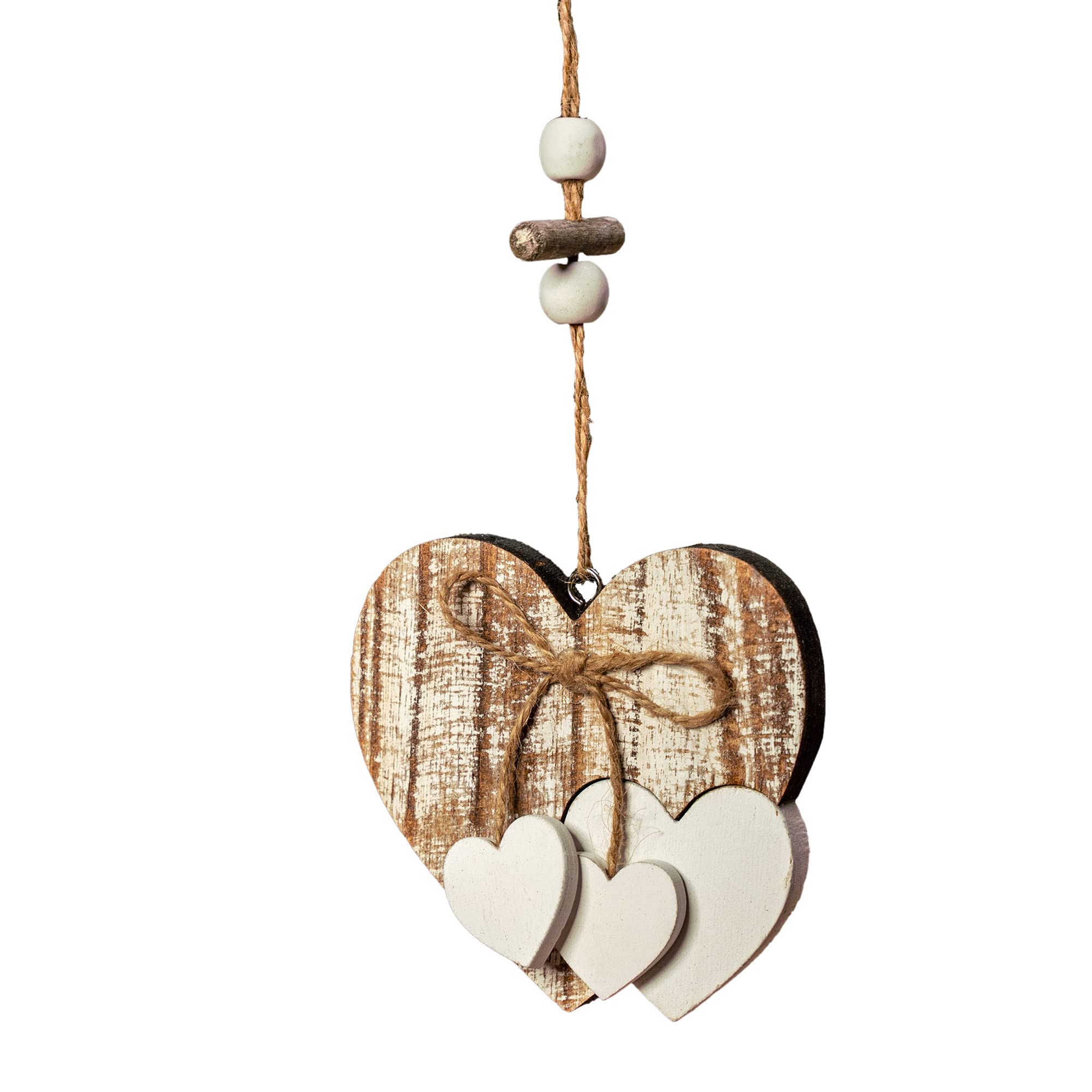 Heart-shaped Wooden Decorative Hanging Handmade Hearts Ornaments for Wedding Party Valentine Christmas Home Decoration Car Decor (#6
