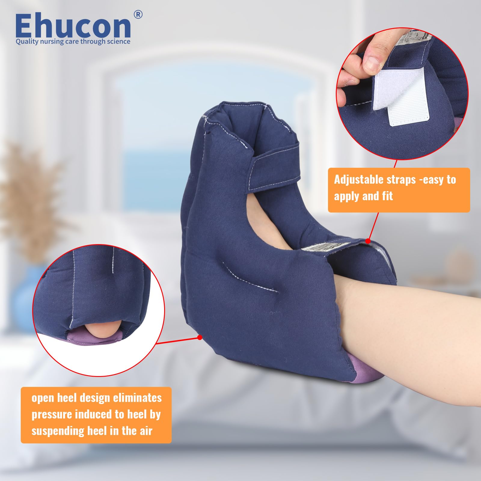 Cojín protector de talón de tamaño pequeño, almohada para eliminar la presión y las úlceras por presión, protectores de talón para protección de curación, 1 unidad de 9.5 x 9.5 x 5.5 pulgadas