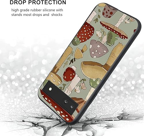 Miniatura 5 de Funda compatible con Google Pixel 7 Pro, funda retro con patrón de rana de hongos para niños y niñas, funda de TPU suave a prueba de golpes y