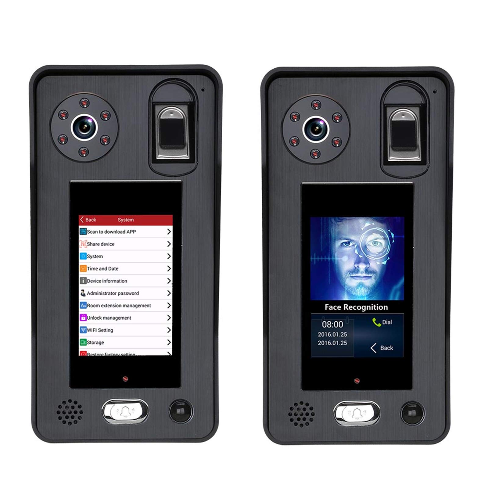 Bezprzewodowy dzwonek wideo Wifi, kamera 1080P 7-calowy system wideodomofonowy, 3 monitory, domofon, hasło Odciski palców Odblokowanie APP rozpoznawania twarzy