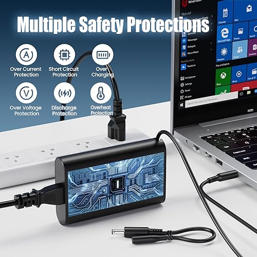 Miniatura 6 de Cargador para portátil de 65 W y 45 W compatible con Dell Inspiron 11, 13, 14, 15, 17, 3000, 5000, 7000, serie N5110, N5010, N7010, N4010, 14, 3421,