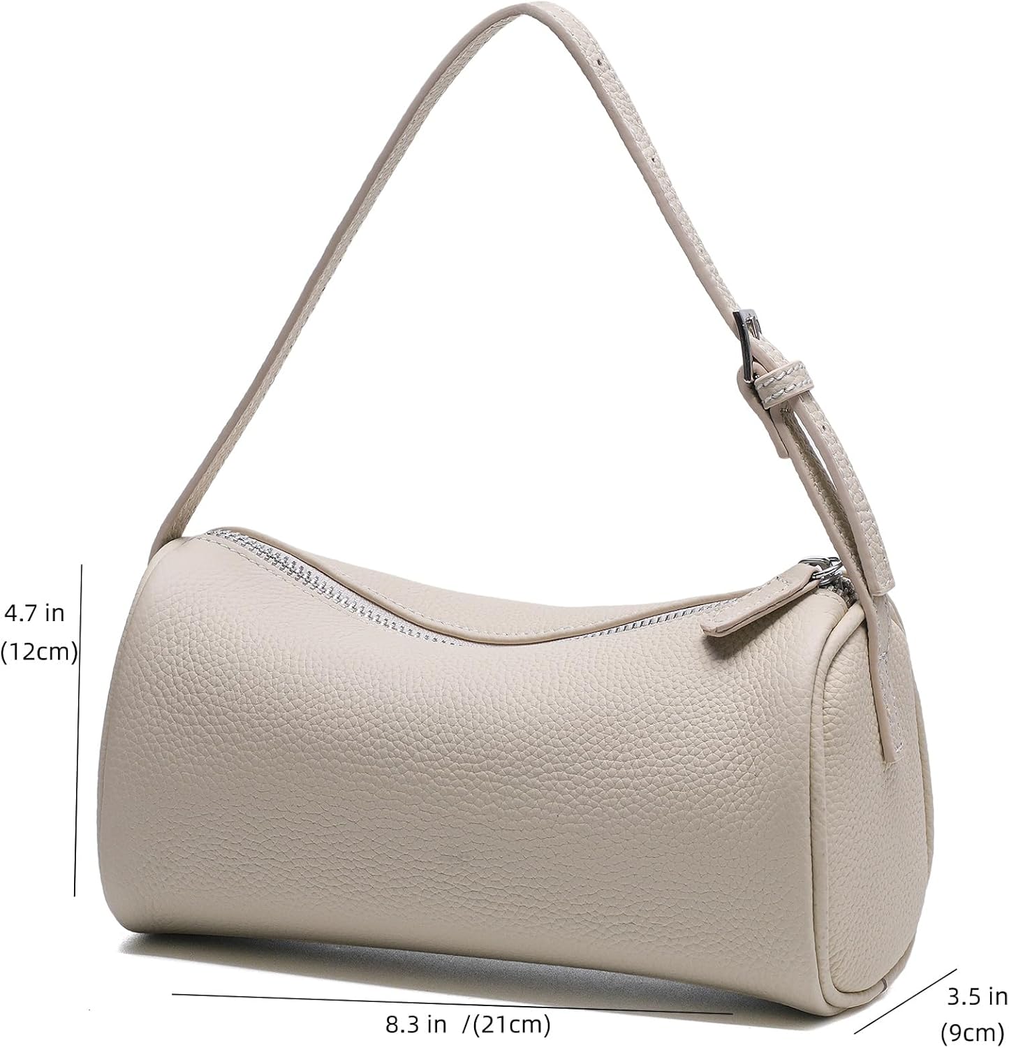 Genuine Leather Barrel Purse Small Handbag Crossbody Bags for Women Hobo bags with Adjustable Strap - Image 5