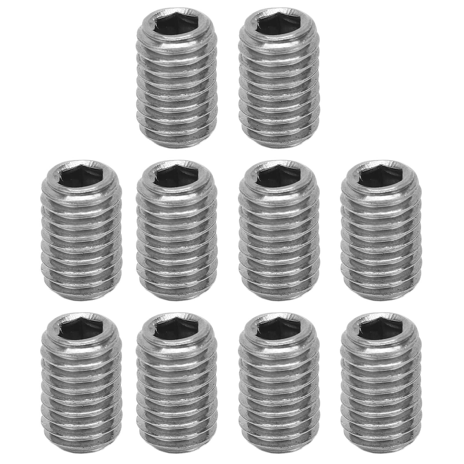 cardyven 10Pcs M5 Flat Set Screw, Surfboard Fin Key Grub Screws 304 Stainless Steel Fin Replacement Grub Screws Internal Hex Drive Screws for Surfing Board Accessory