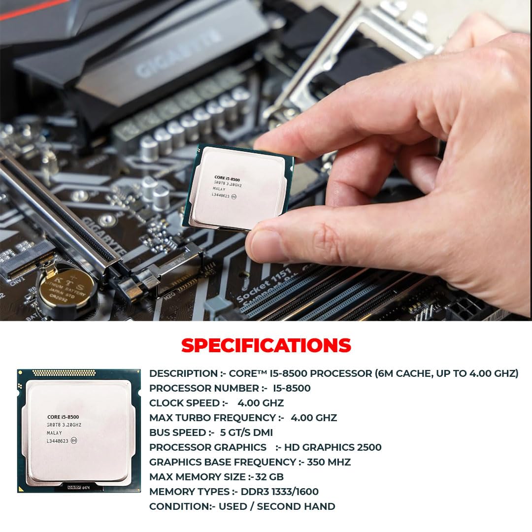 Core i5 8th 8400 Generation, 9M Cache, up to 4.00GHz 8th gen