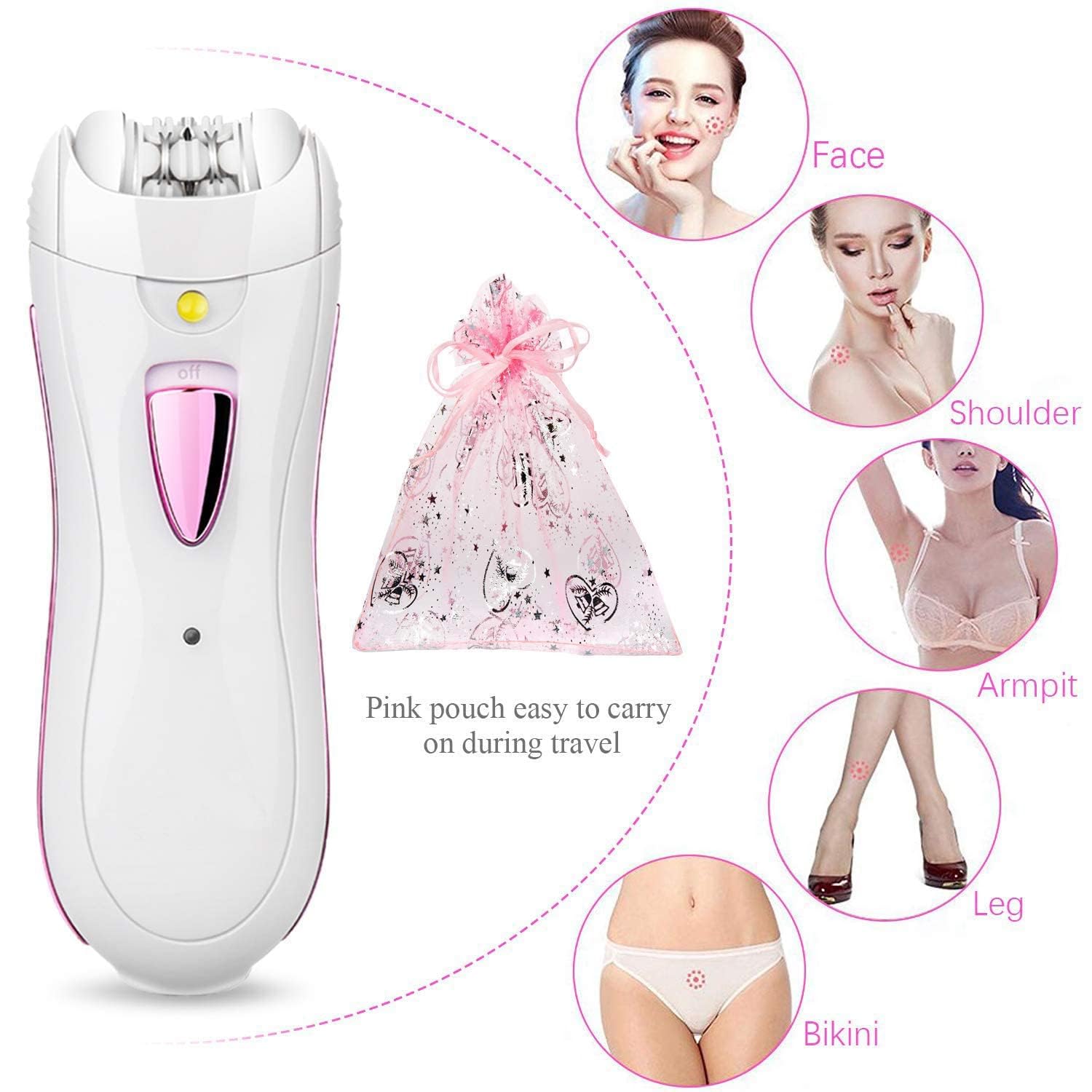 Depiladora Facial Mujer Arranca Pelo con Luz LED sin Cable & Recargable | Mini Depiladoras Faciales Recargable para Piernas, Cara y Zonas Íntimas,Regalo Mujer Ideal para Día de la Madre y Cumpleaños