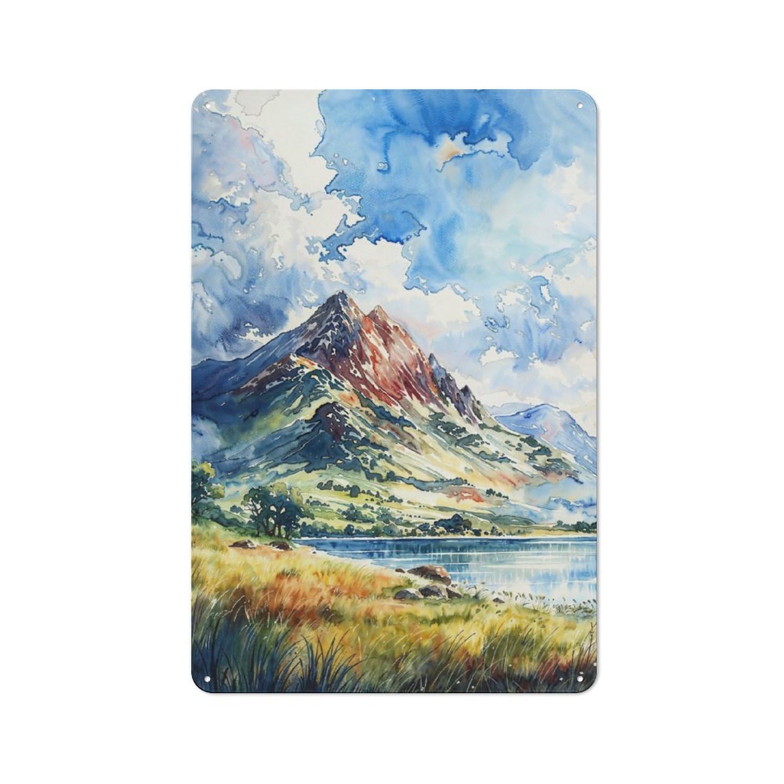 Junmoney Mountain Serenity For Garden Room Or Summerhouse, Rustic Tin Sign 30X20cm, Tin Sign Wall Decor For Garden Rooms And Summerhouses
