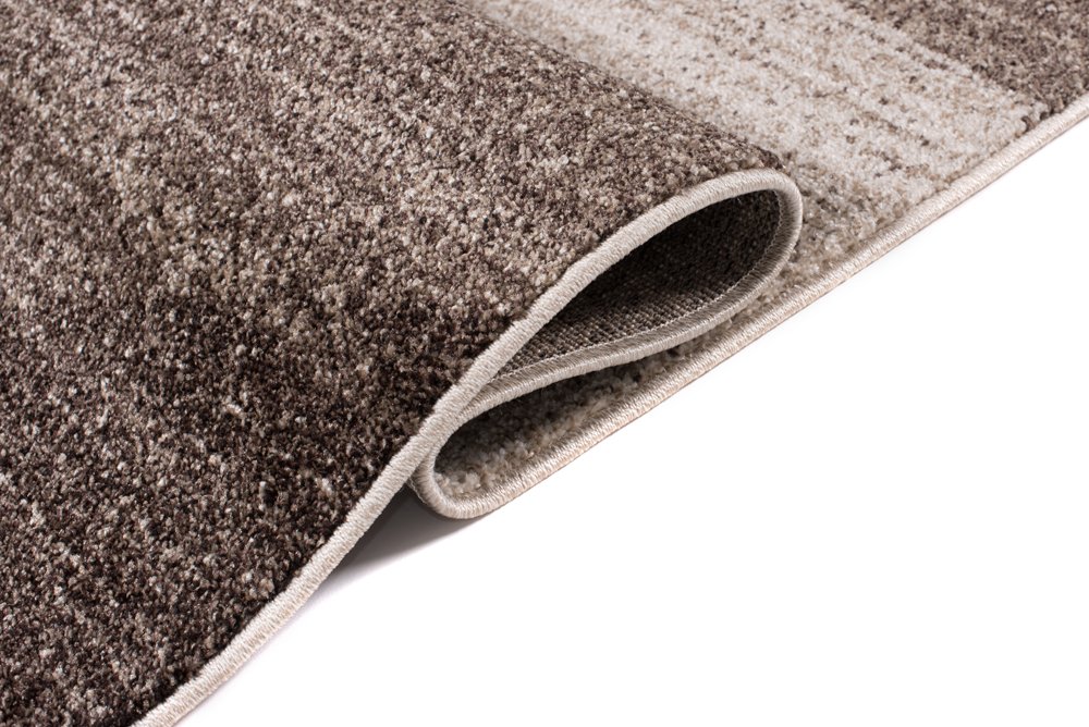 Tapiso Sari dywan z krótkim włosiem, nowoczesny, beżowy, brązowy, nakrapiany, wzór w paski, fale, do salonu, sypialni, Ökotex 160 x 220 cm