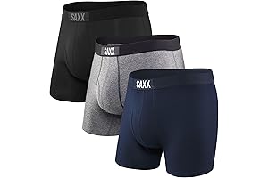 Saxx Underwear Co. Men's Ultra Soft Boxer Briefs Core 3 Pack -...