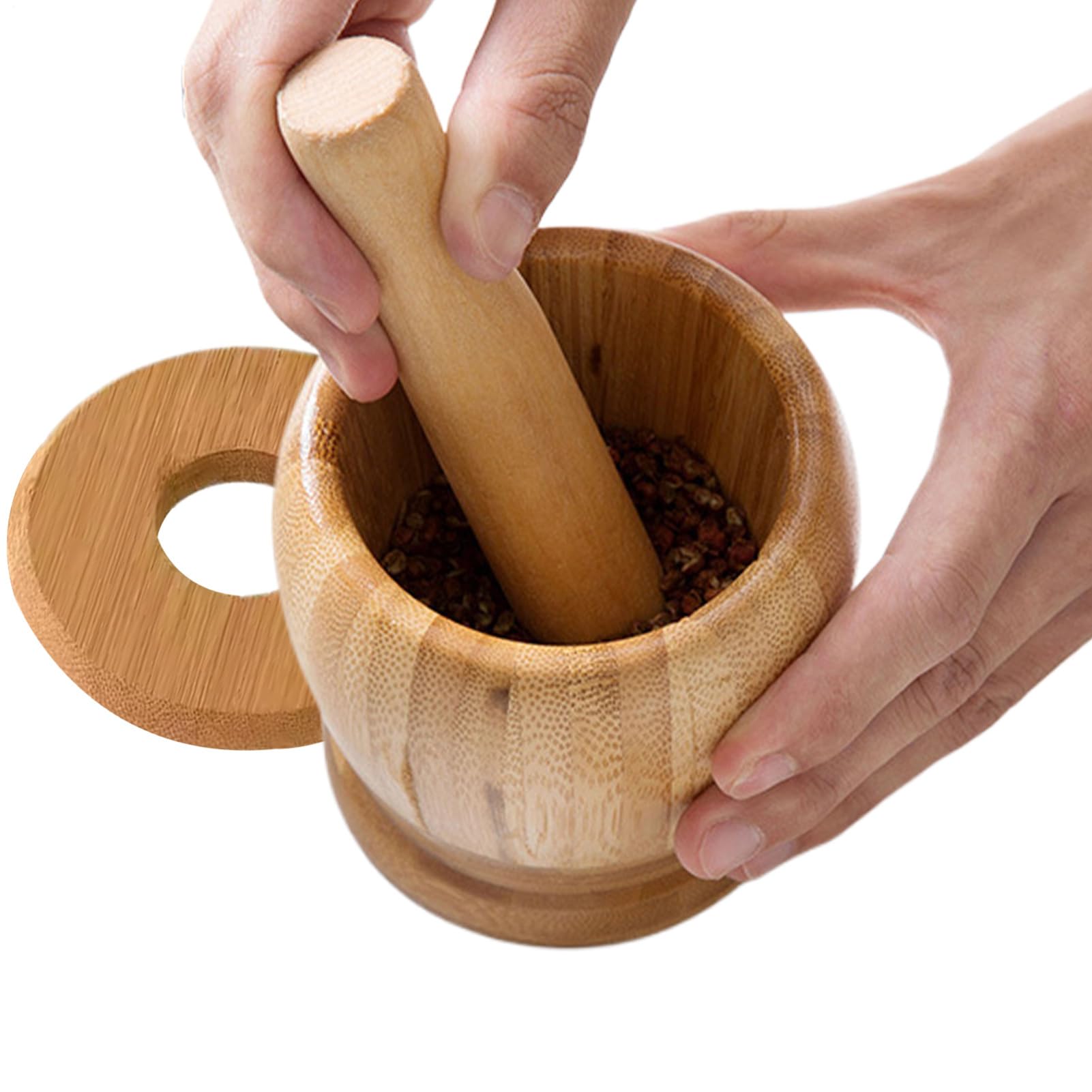 Amazon.co.jp: すり鉢 セット | 木製ごま粉砕器 | にんにく ごま