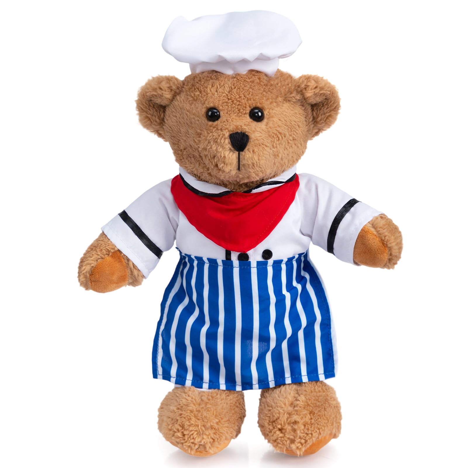 HollyHOME Chef Stuffed Animal Teddy Bear Soft Plush Toy with Chef Uniform Unique Toy Gifts for Kids and