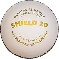 SG Shield 20 Premium Leather Cricket Ball - Water-Resistant, Durable Red Ball for Club & Pro Play