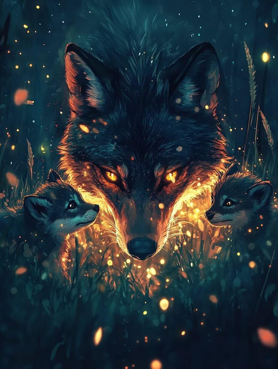 Wolf malowanie po numerach dla dorosłych, DIY marzycielskie malowanie według liczb, kreatywne hobby dla dorosłych, malowanie po numerach za pomocą pędzli i akrylu, nowoczesne obrazy do salonu, prezent