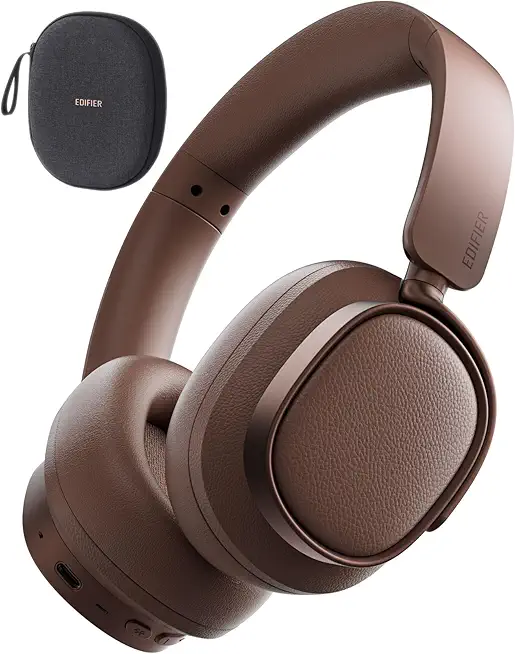 Edifier ES850NB Kabellose Over-Ear-Kopfhörer mit Geräuschunterdrückung, Hi-Res Audio Wireless, LDAC, 92h Spielzeit, Bluetooth 5.4 & Multipoint, KI-Anrufgeräuschreduzierung, Faltbar – Braun